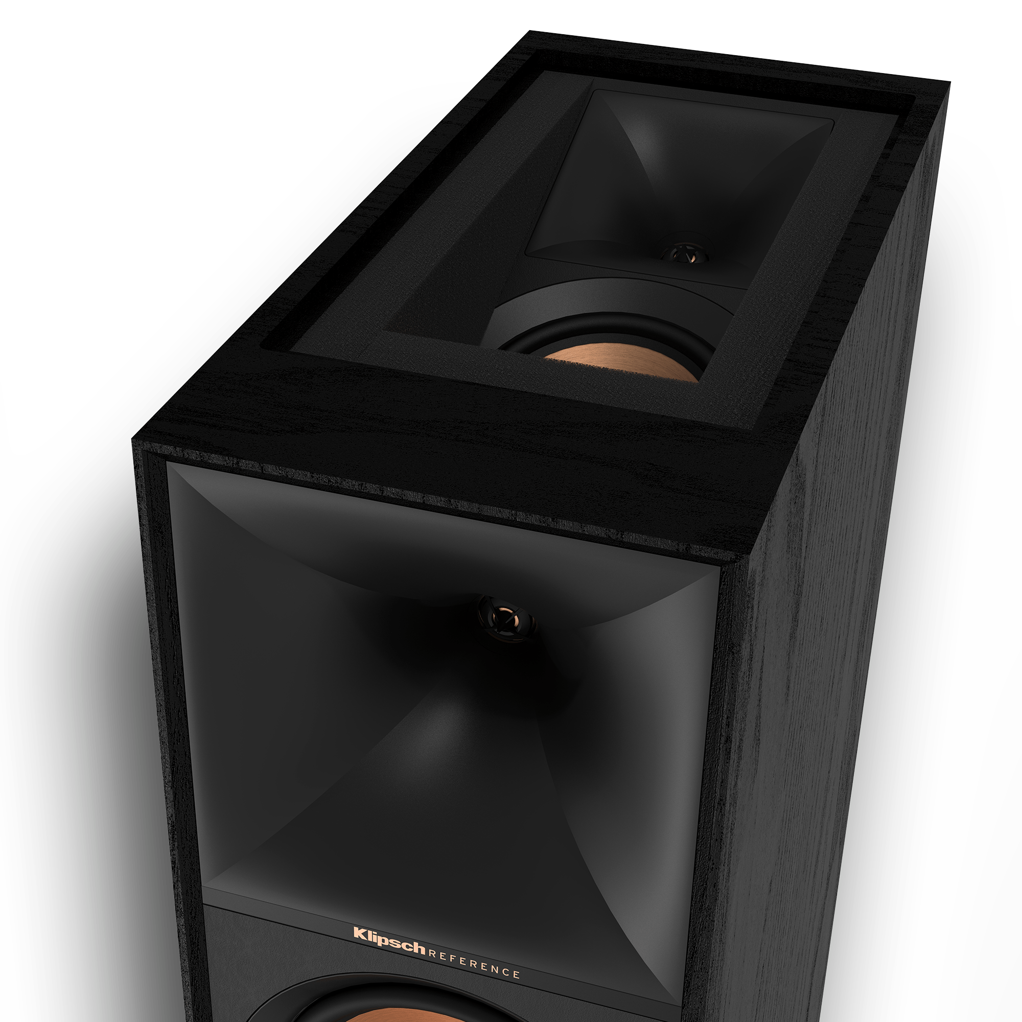A view of the built-in elevation speaker on the Klipsch R-605FA